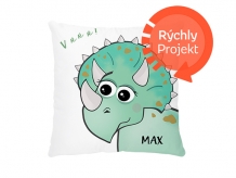 Vankúšik, bavlna, Dinosaurus, 38x38 cm
