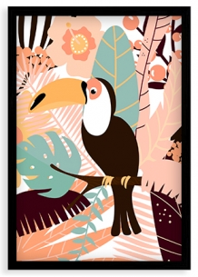 Plagát, Tukan- čierny rámik, 20x30