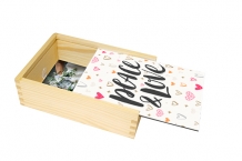 Drevená krabička, Peace & Love, 12x17 cm