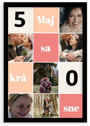 Plagát, Plagát k 50. narodeninám - čierny rámik , 20x30