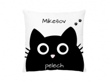 Vankúšik, bavlna, Pelech pre čiernu mačku , 38x38 cm