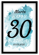 Plakat z ramką, Plagát k 30tým narodeninám - čierny rám, 50x70 cm