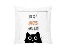 Vankúšik, bavlna, Nebudiť - čierna mačka , 38x38 cm