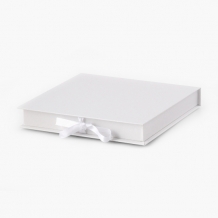 Pudełko na fotoksiażkę, Krabica na fotoknihu 20x20 biela z ekokože, 24x24 cm