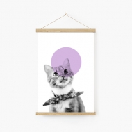 Obraz na šnúrke	, Mačka s muchou, 20x30 cm