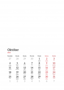 Nástenný kalendár, Prázdna šablóna s menami, 20x30 A4 cm