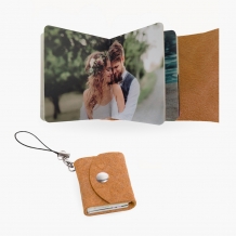 Mini album Minialbum hnedý , 3,5x4,5 cm