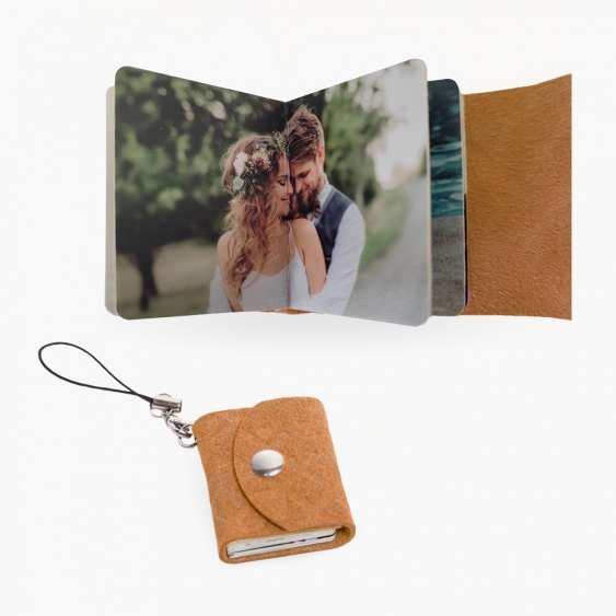 Mini album Minialbum hnedý , 3,5x4,5 cm