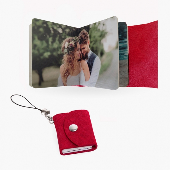 Mini album Minialbum červený , 3,5x4,5 cm