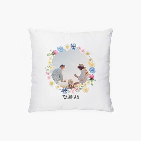 Vankúšik, bavlna, Veľkonočný veniec, 38x38 cm