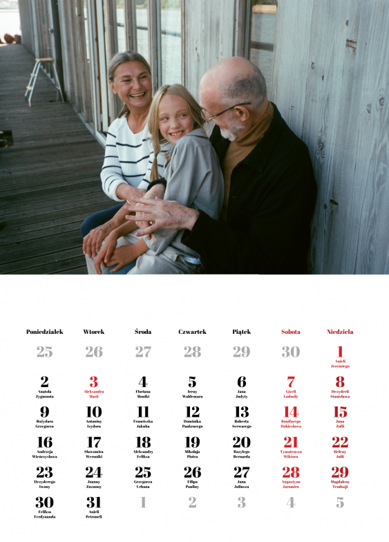 Nástenný kalendár, Darček pre milovaných starých rodičov, 30x40-A3 cm