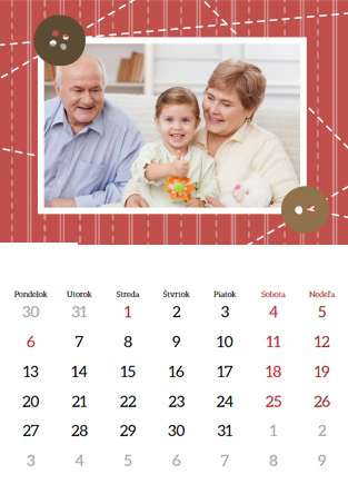Nástenný kalendár, Milovaným prarodičom, 20x30-A4 cm