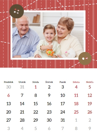 Nástenný kalendár, Milovaným prarodičom, 20x30-A4 cm