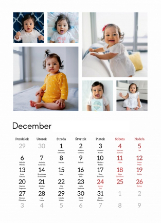 Nástenný kalendár, Mozaikové spomienky s menami, 20x30-A4 cm