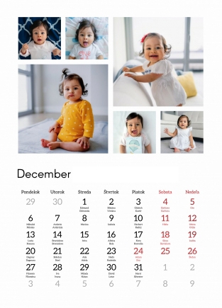 Nástenný kalendár, Mozaikové spomienky s menami, 30x40-A3 cm