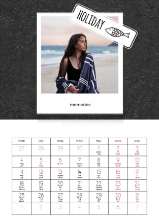 Nástenný kalendár, Spomienková tabuľa, 30x40-A3 cm