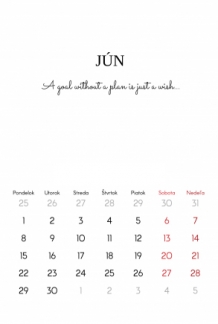 Nástenný kalendár, Typografický, 30x40-A3 cm