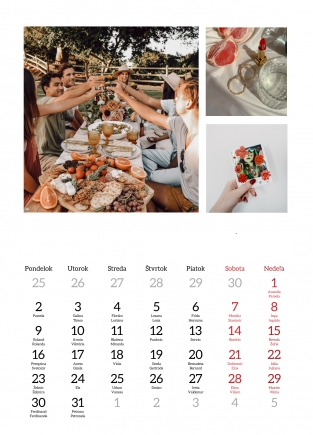 Nástenný kalendár, Zadrž spomienky, 30x40-A3 cm