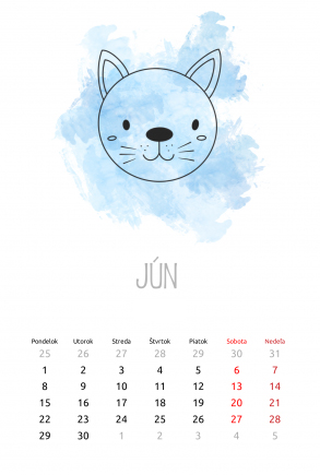 Nástenný kalendár, Detský  so zvieratkami, 30x40-A3 cm