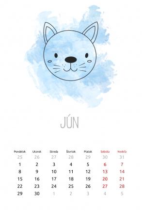 Nástenný kalendár, Detský  so zvieratkami, 30x40-A3 cm