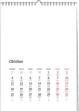 Nástenný Kalendár, Prázdna šablóna S Menami, 20x30 A4 Cm