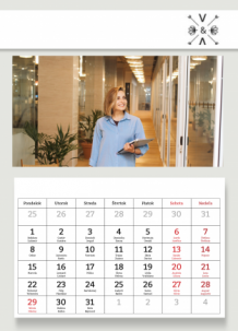 Nástenný kalendár, Firemný kalendár, 20x30-A4 cm