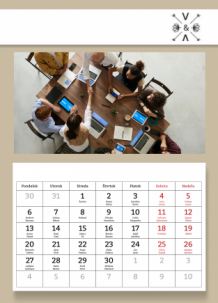 Nástenný kalendár, Firemný kalendár, 20x30 A4 cm