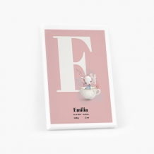 Obrazy, Kolekcia myší - Obraz s ružovým písmenom, 30x40 cm