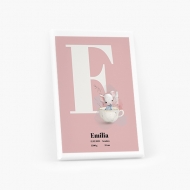 Obrazy, Kolekcia myší - Obraz s ružovým písmenom, 30x40 cm