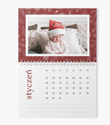 Horizontálny nástenný kalendár, Vianočný kalendár so špirálou vo vnútri, 30x20-A4
