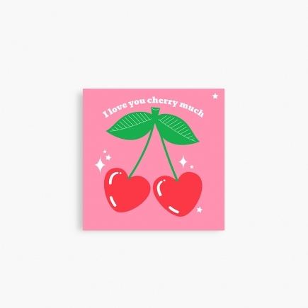 Magnetka I love you cherry much - Verzia 1, 6,5x6,5 cm