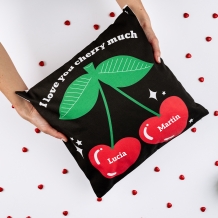 Vankúšik, bavlna, I love you cherry much - Verzia 2, 38x38 cm