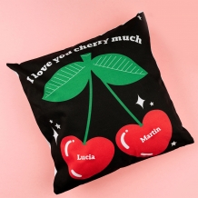 Vankúšik, bavlna, I love you cherry much - Verzia 2, 38x38 cm