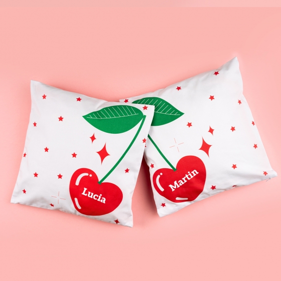 Vankúšik, bavlna, I love you cherry much - Verzia 3, 38x38 cm