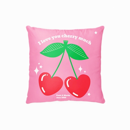 Vankúšik, bavlna, I love you cherry much - Verzia 1, 38x38 cm