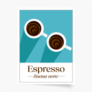 Plagát, Coffee - Espresso, 30x40 cm