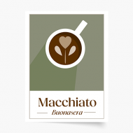 Plagát, Coffee - Macchiato, 30x40 cm