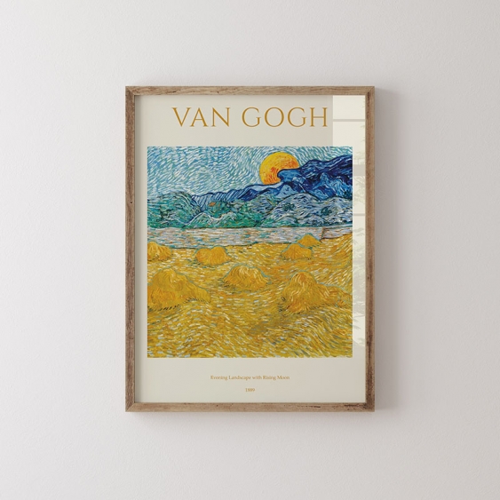 Plagát, Van Gogh - Evening Landscape, 70x100