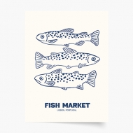 Plagát, Fish Market, 20x30 cm