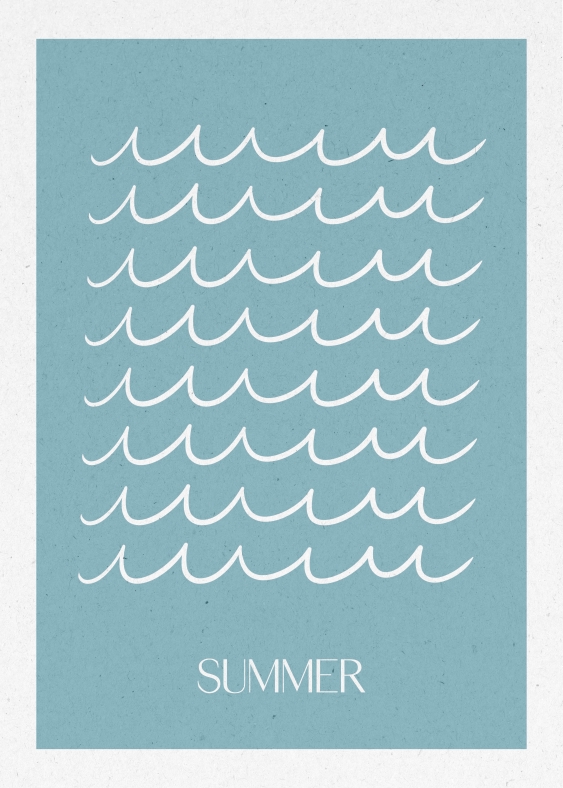 Plagát, Blue Summer Waves, 70x100