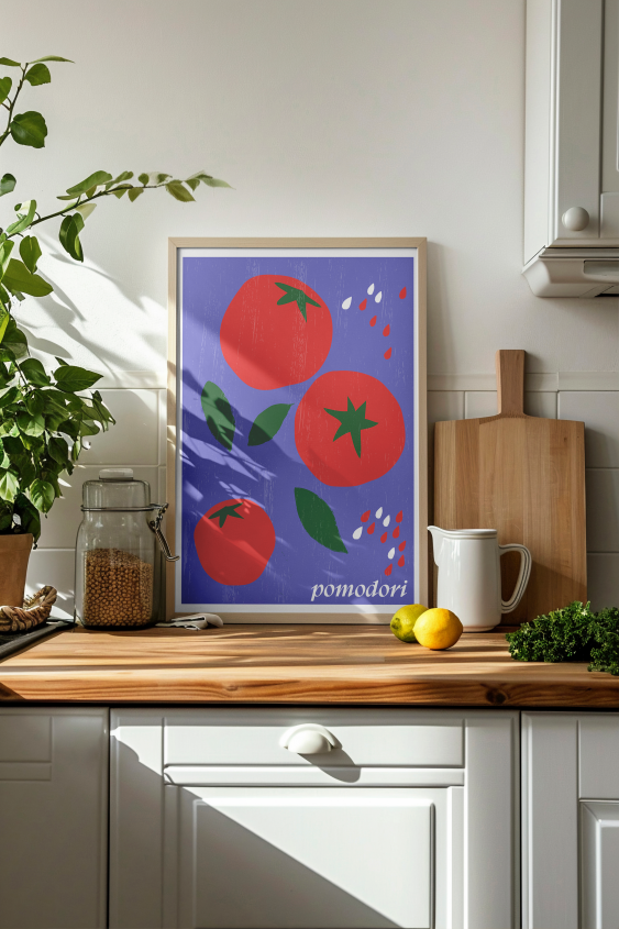 Plagát, Talianska kuchyňa - Pomodori, 30x40