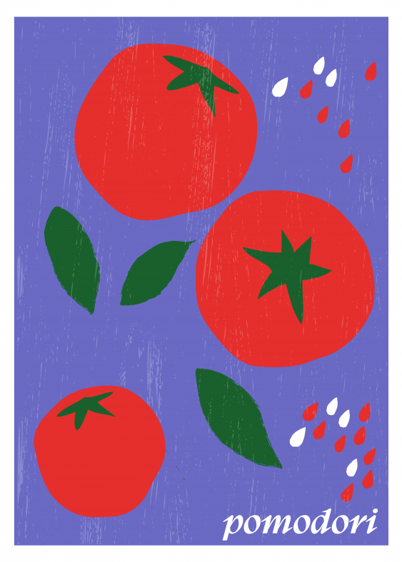 Plagát, Talianska kuchyňa - Pomodori, 30x40