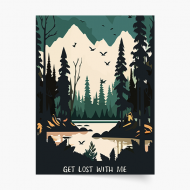 Plagát, Les: Get lost with me, 20x30 cm