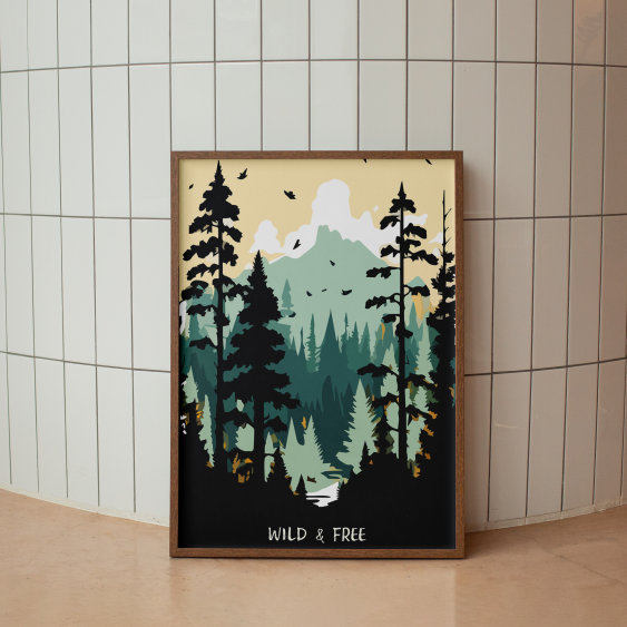 Plagát, Les: Wild&Free, 20x30