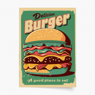 Plagát, Burger, 20x30 cm