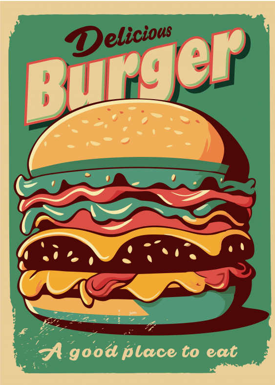 Plagát, Burger, 30x40