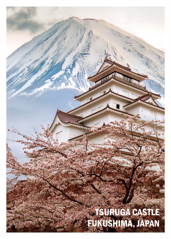 Plagát, Japan: Tsuruga Castle, Fukushima, 30x40