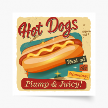 Plagát, Hot Dogs, 30x30