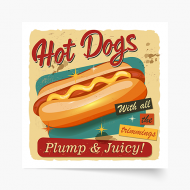 Plagát, Hot Dogs, 30x30 cm