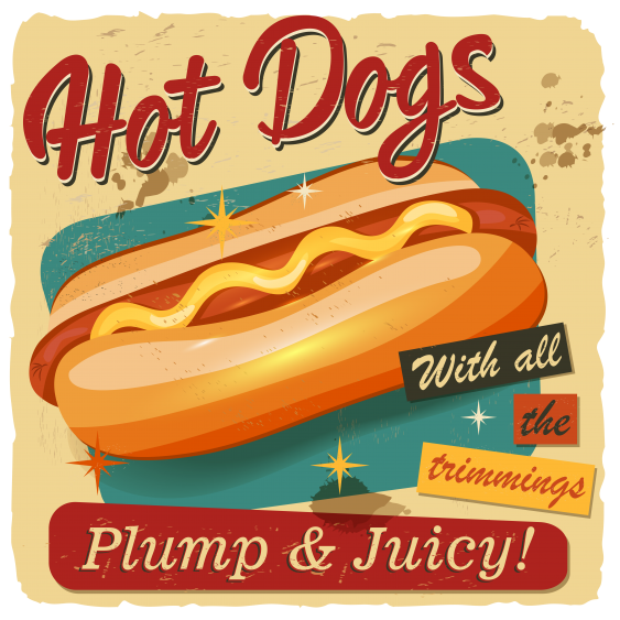 Plagát, Hot Dogs, 30x30